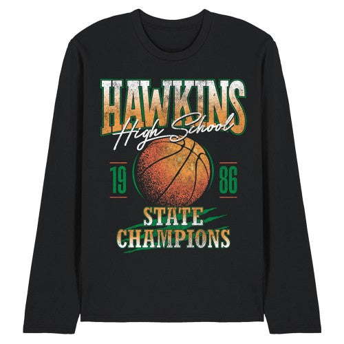 Front - Stranger Things Unisex Adult Hawkins Champions Long-Sleeved T-Shirt