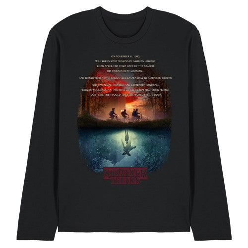 Front - Stranger Things Unisex Adult Upside Down Poster Long-Sleeved T-Shirt