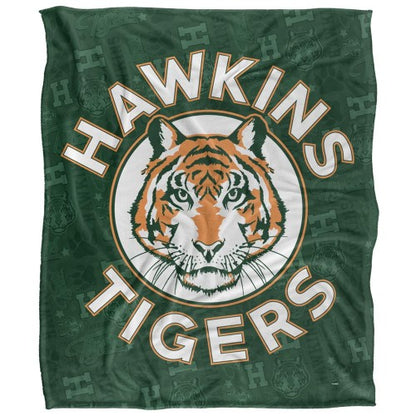 Front - Stranger Things Hawkins Tigers Silky Supersoft Throw