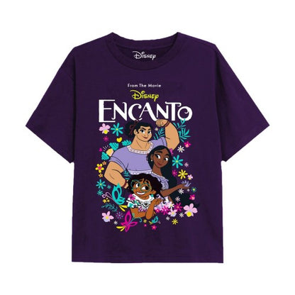 Front - Encanto Girls Flowers And Butterflies T-Shirt