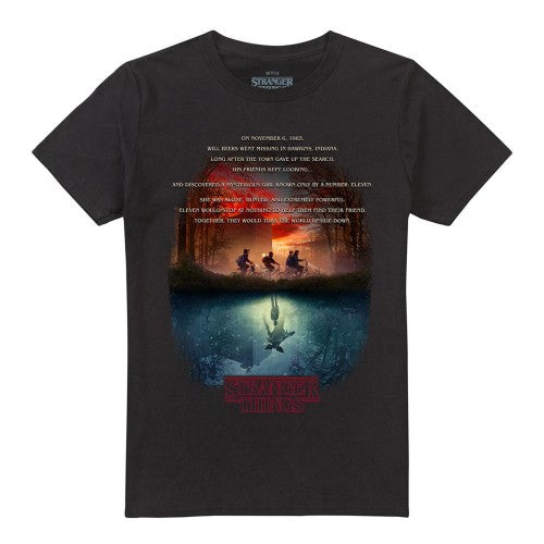 Front - Stranger Things Unisex Adult Upside Down Poster T-Shirt