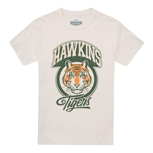 Front - Stranger Things Unisex Adult Hawkins Tigers Retro T-Shirt