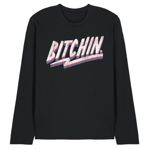 Front - Stranger Things Unisex Adult Bitchin Long-Sleeved T-Shirt