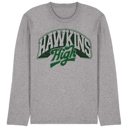 Front - Stranger Things Unisex Adult Hawkins High Logo Long-Sleeved T-Shirt