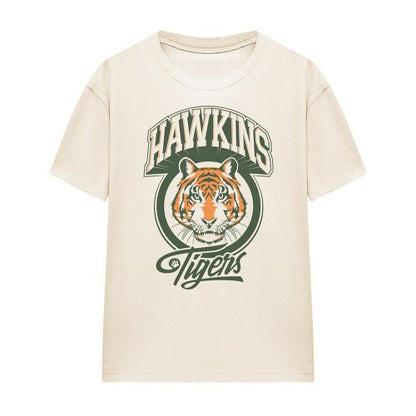 Front - Stranger Things Womens/Ladies Retro Hawkins Tiger T-Shirt