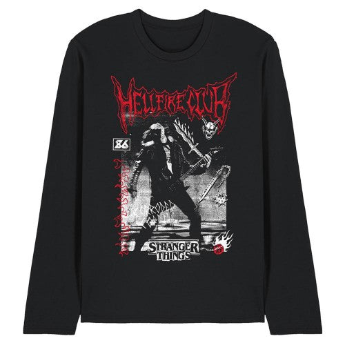 Front - Stranger Things Unisex Adult Hellfire Eddie Long-Sleeved T-Shirt