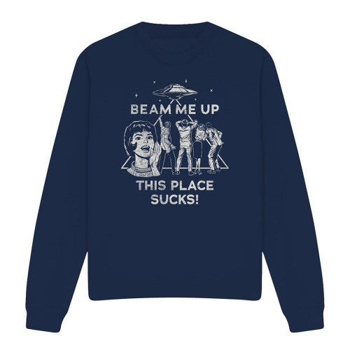 Front - Stranger Things Unisex Adult Beam Me Up Sweatshirt