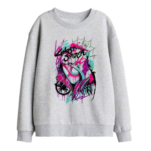 Front - Spidey And His Amazing Friends Childrens/Kids Ghost-Spider Graffiti Face Sweatshirt