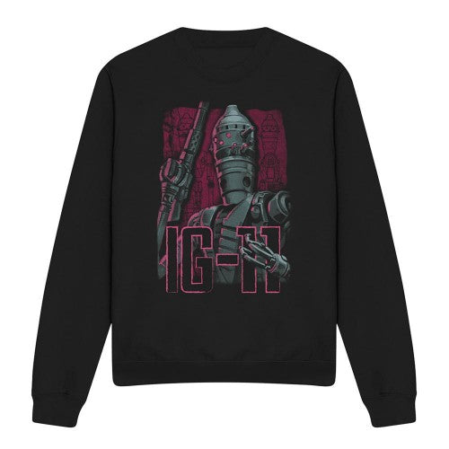 Front - Star Wars: The Mandalorian Unisex Adult Bounty Hunter IG-11 Sweatshirt