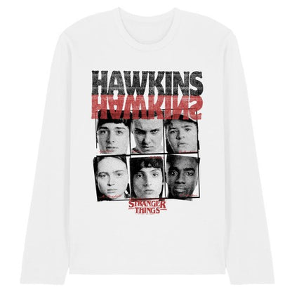 Front - Stranger Things Unisex Adult Upside Down Hawkins Long-Sleeved T-Shirt