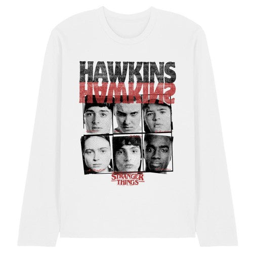 Front - Stranger Things Unisex Adult Upside Down Hawkins Long-Sleeved T-Shirt