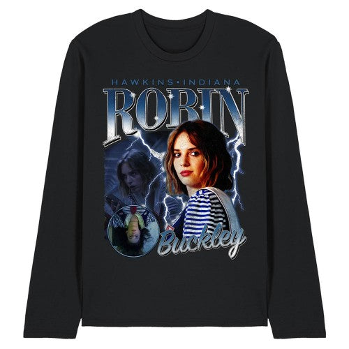 Front - Stranger Things Unisex Adult Robin Homage Long-Sleeved T-Shirt