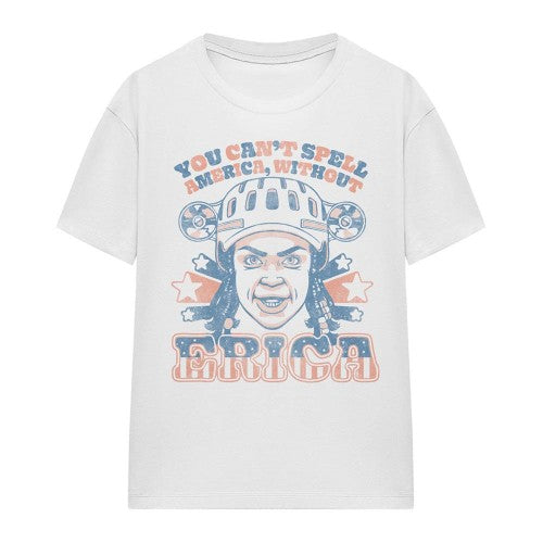 Front - Stranger Things Womens/Ladies Erica America T-Shirt