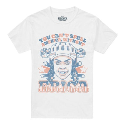 Front - Stranger Things Unisex Adult Erica America T-Shirt
