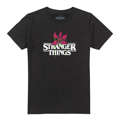 Front - Stranger Things Unisex Adult Demogorgon Checkered Back Print T-Shirt