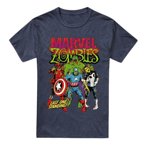 Front - Marvel Zombies Unisex Adult Last One Standing Heather T-Shirt