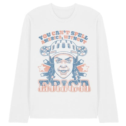 Front - Stranger Things Unisex Adult Erica America Long-Sleeved T-Shirt