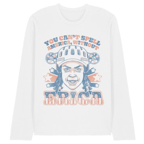 Front - Stranger Things Unisex Adult Erica America Long-Sleeved T-Shirt