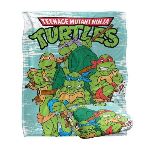 Front - Teenage Mutant Ninja Turtles Silky Group Supersoft Throw
