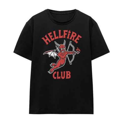 Front - Stranger Things Womens/Ladies Hellfire Club Devil T-Shirt