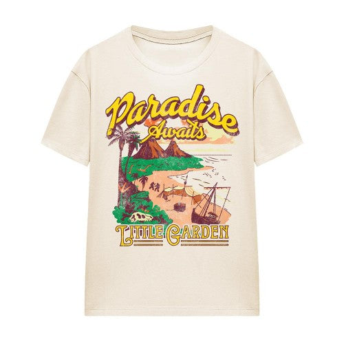 Front - One Piece Womens/Ladies Paradise Awaits Little Garden T-Shirt