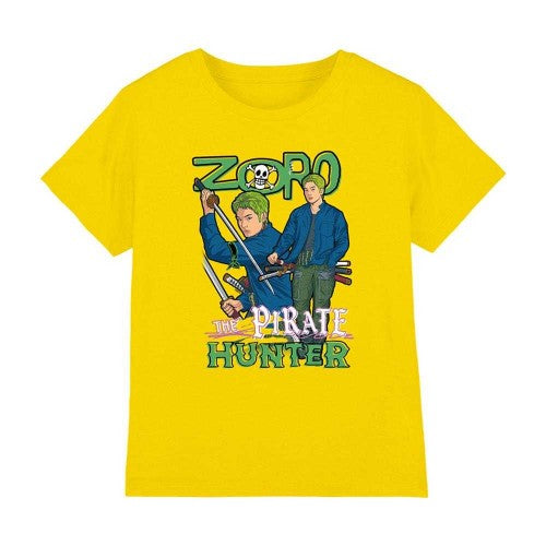 Front - One Piece Childrens/Kids The Pirate Hunter Roronoa Zoro T-Shirt