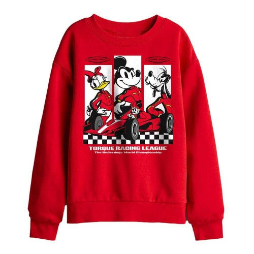 Front - Disney Childrens/Kids Race League Mickey Mouse & Friends Sweatshirt