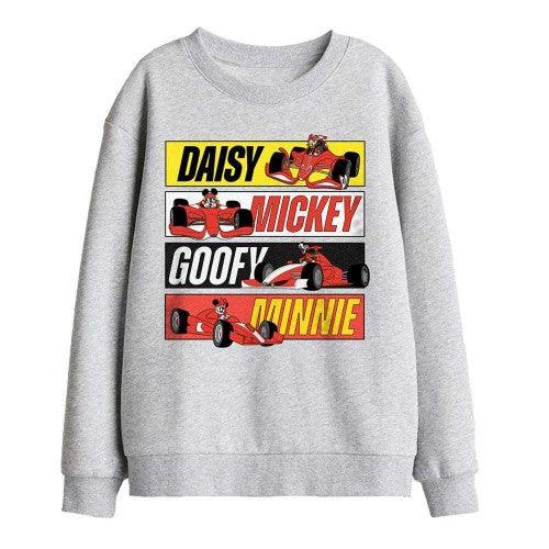 Front - Disney Childrens/Kids Racing Mickey Mouse & Friends Coloured Boxes Sweatshirt