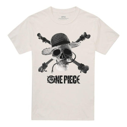 Front - One Piece Unisex Adult Skull Logo T-Shirt
