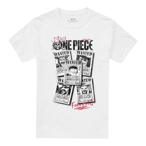 Front - One Piece Unisex Adult Wanted Poster T-Shirt