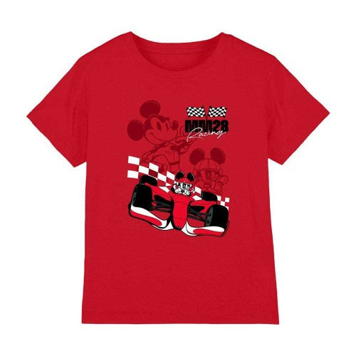 Front - Disney Childrens/Kids Mickey Mouse Racing Cars T-Shirt