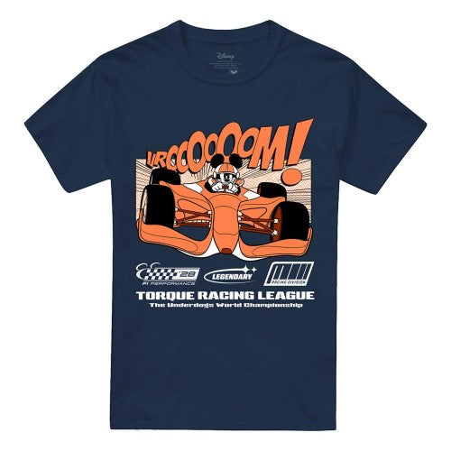 Front - Disney Unisex Adult Mickey Mouse Comic Racing T-Shirt