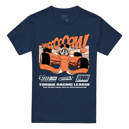Front - Disney Unisex Adult Mickey Mouse Comic Racing T-Shirt