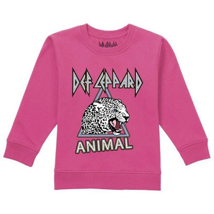 Front - Def Leppard Girls Animal Face Sweatshirt