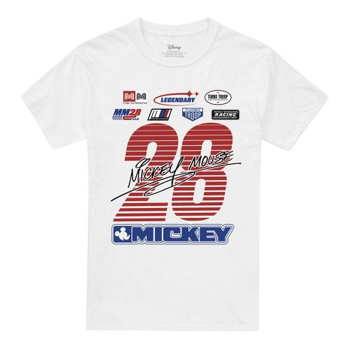 Front - Disney Unisex Adult Mickey Mouse Racing Logo T-Shirt