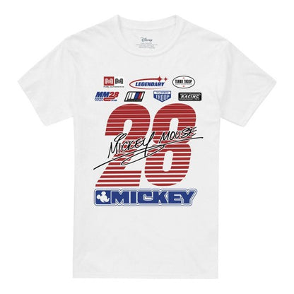 Front - Disney Unisex Adult Mickey Mouse Racing Logo T-Shirt