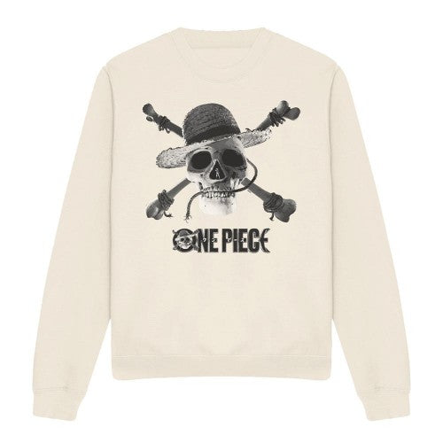 Front - One Piece Unisex Adult Skull Logo Sweatshirt