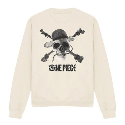 Front - One Piece Unisex Adult Skull Logo Sweatshirt