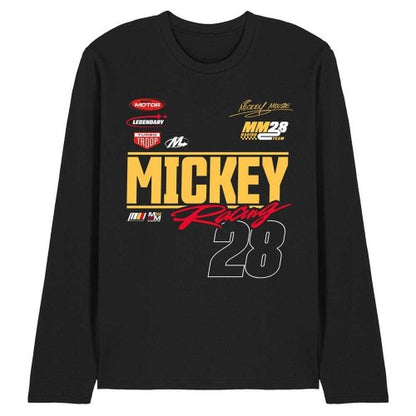 Front - Disney Unisex Adult Racing 28 Mickey Mouse Long-Sleeved T-Shirt