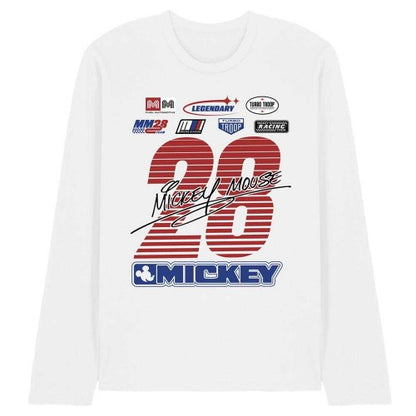 Front - Disney Unisex Adult Mickey Mouse Racing Logo Long-Sleeved T-Shirt