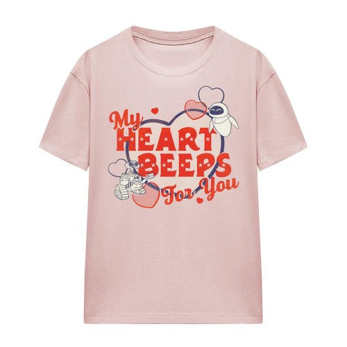 Front - Wall-E Womens/Ladies My Heart Beeps T-Shirt