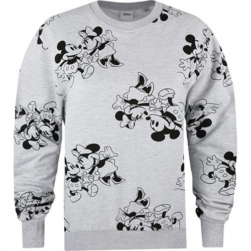Front - Disney Womens/Ladies Mickey & Minnie Mouse Heather Crew Neck Sweatshirt