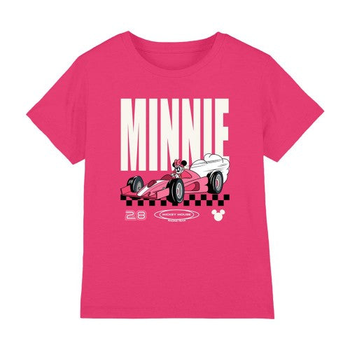 Front - Disney Childrens/Kids Team Minnie Mouse Racing T-Shirt
