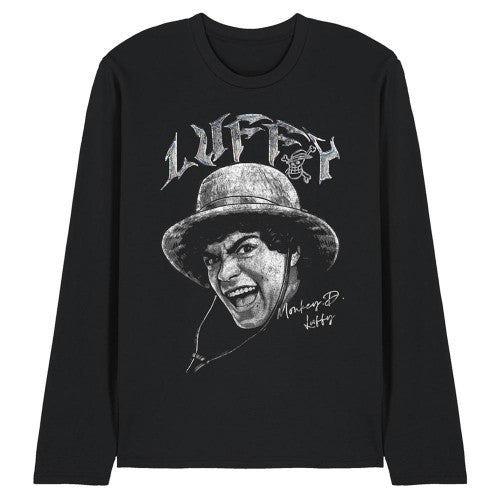 Front - One Piece Unisex Adult Luffy Heavy Metal Long-Sleeved T-Shirt