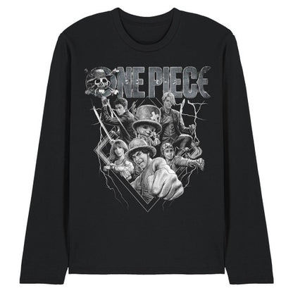 Front - One Piece Unisex Adult Straw Hat Crew Heavy Metal Long-Sleeved T-Shirt