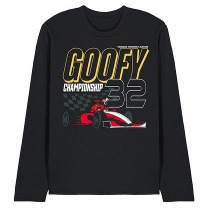 Front - Disney Unisex Adult Goofy Racing Monaco Long-Sleeved T-Shirt