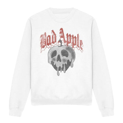 Front - Snow White Unisex Adult Bad Apple Skull Sweatshirt
