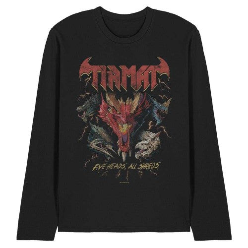 Front - Dungeons & Dragons Unisex Adult Five Heads Tiamat Dragon Long-Sleeved T-Shirt