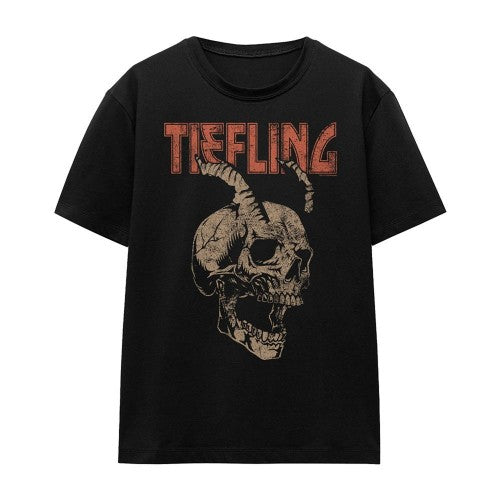 Front - Dungeons & Dragons Womens/Ladies Tiefling Skull Horns T-Shirt