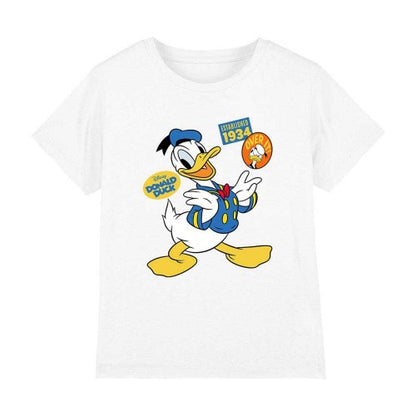 Front - Disney Childrens/Kids Donald Duck Badge T-Shirt